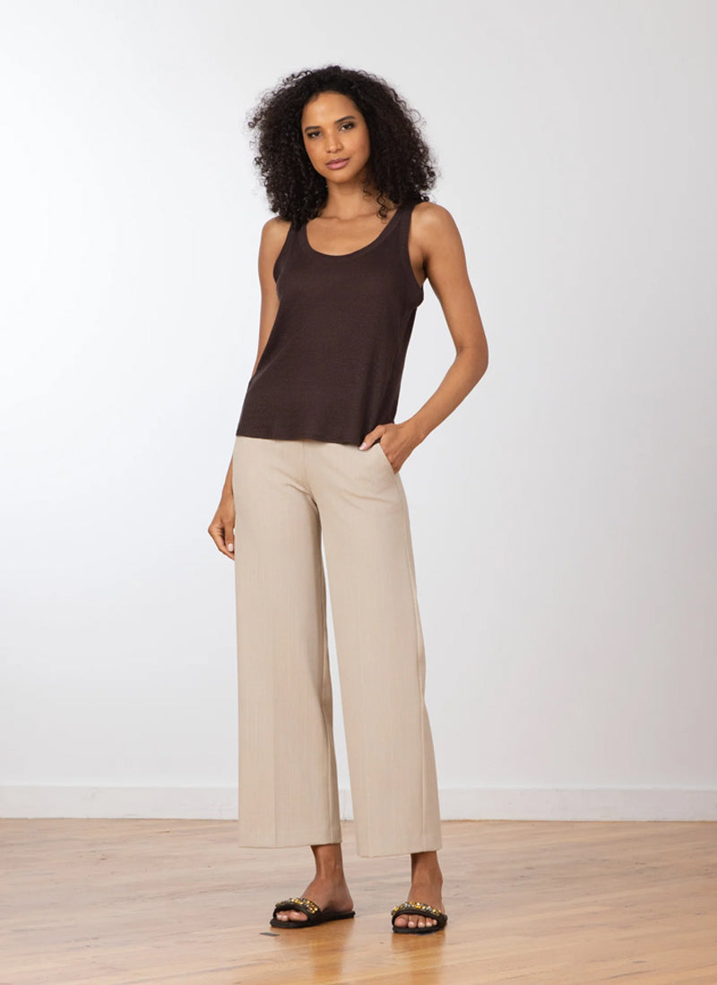 Avenue Montaigne Grace Pinstripe Wide Leg Ankle Pant