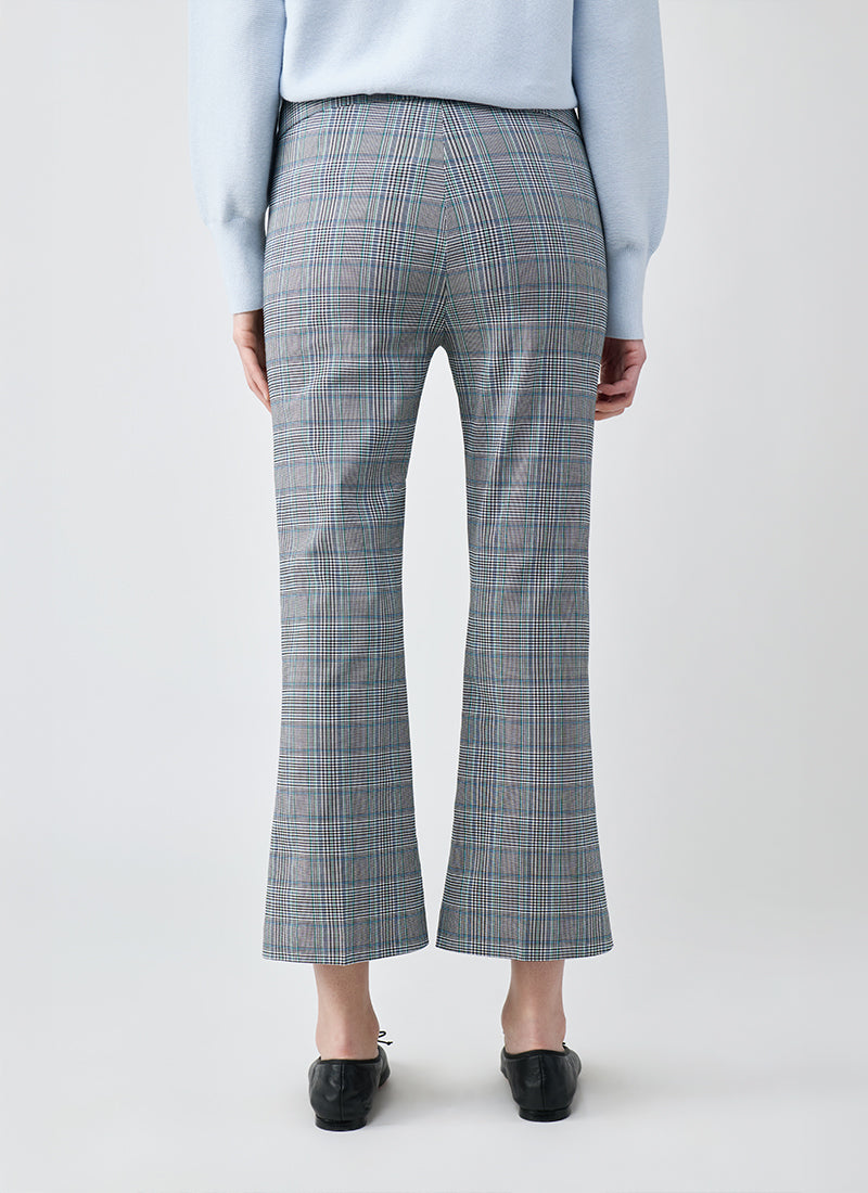 Avenue Montaigne Leo Crop Flare Plaid Pants