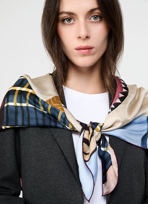 Twill Silk Scarf - Stripe by BARBIERI at Andrews