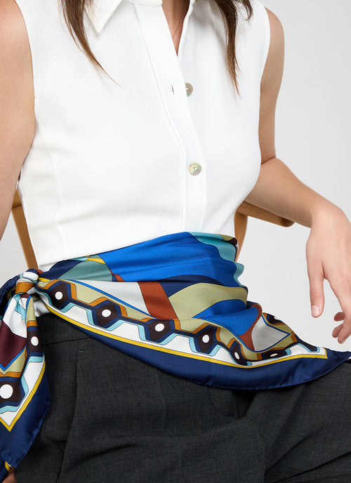 Twill Silk Scarf-Abstract