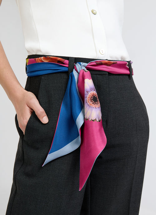  Twill Silk Twilly-Half Floral by BARBIERI at Andrews 