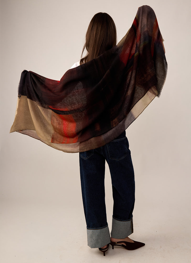 Abstract Wool Scarf