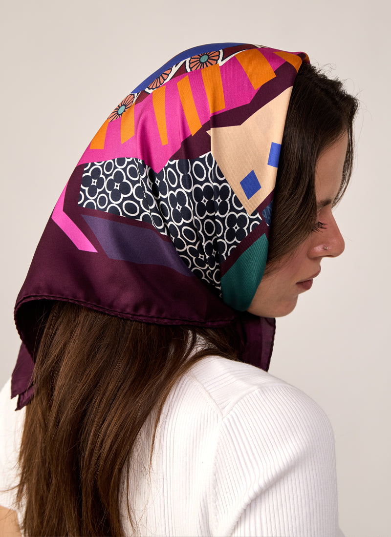 Camera Silk Twill Scarf