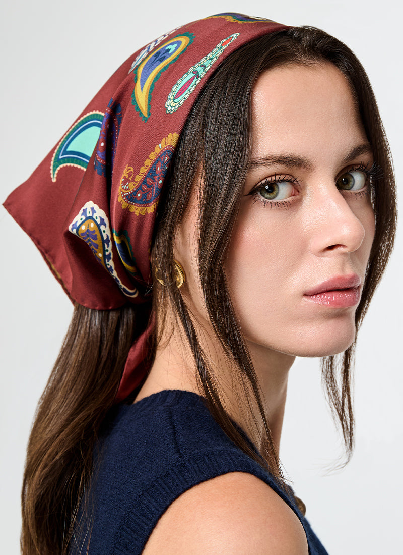 BARBIERI Double Face Silk Square-Pasiley