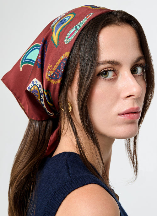 Double Face Silk Square - Paisley by BARBIERI at Andrews