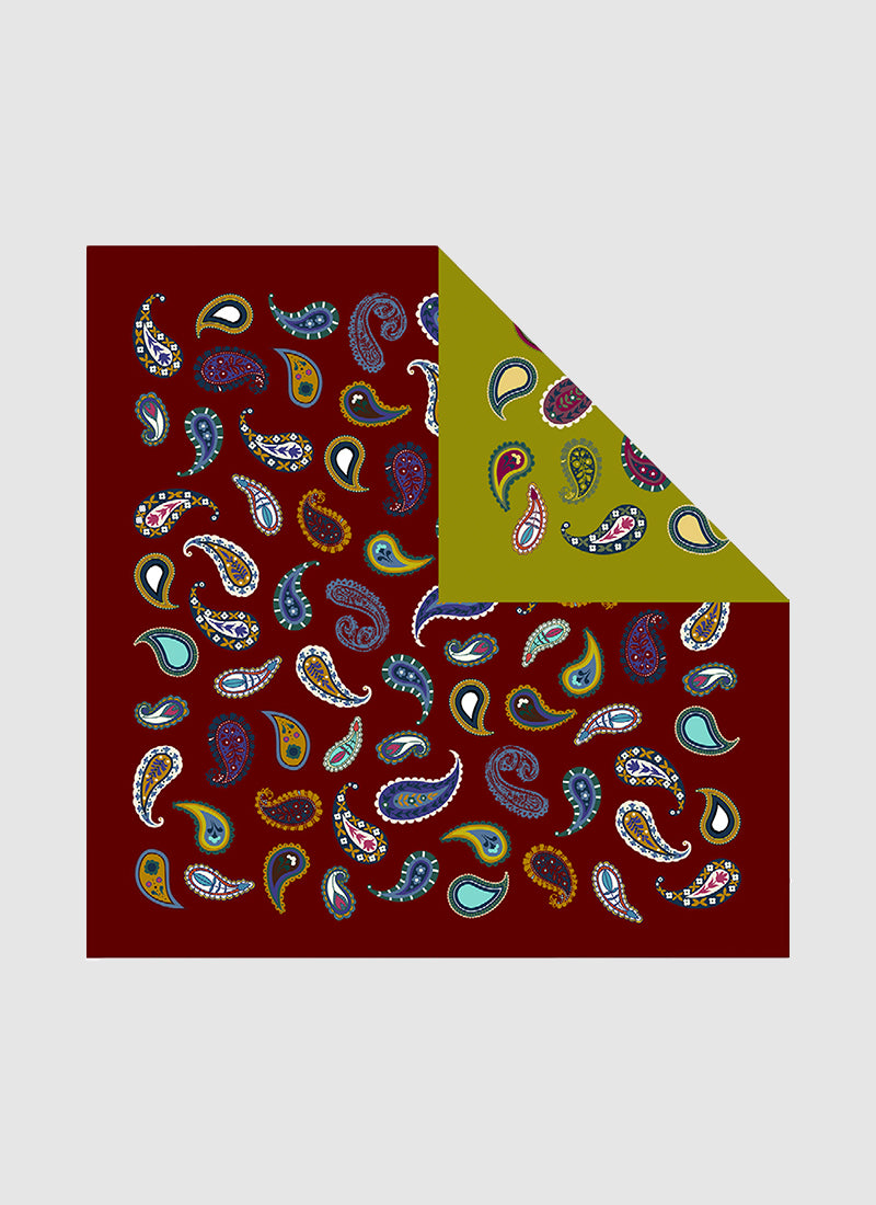 BARBIERI Double Face Silk Square-Pasiley
