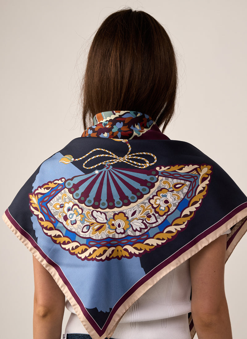 Fan Silk Twill Scarf