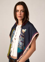Fan Silk Twill Scarf