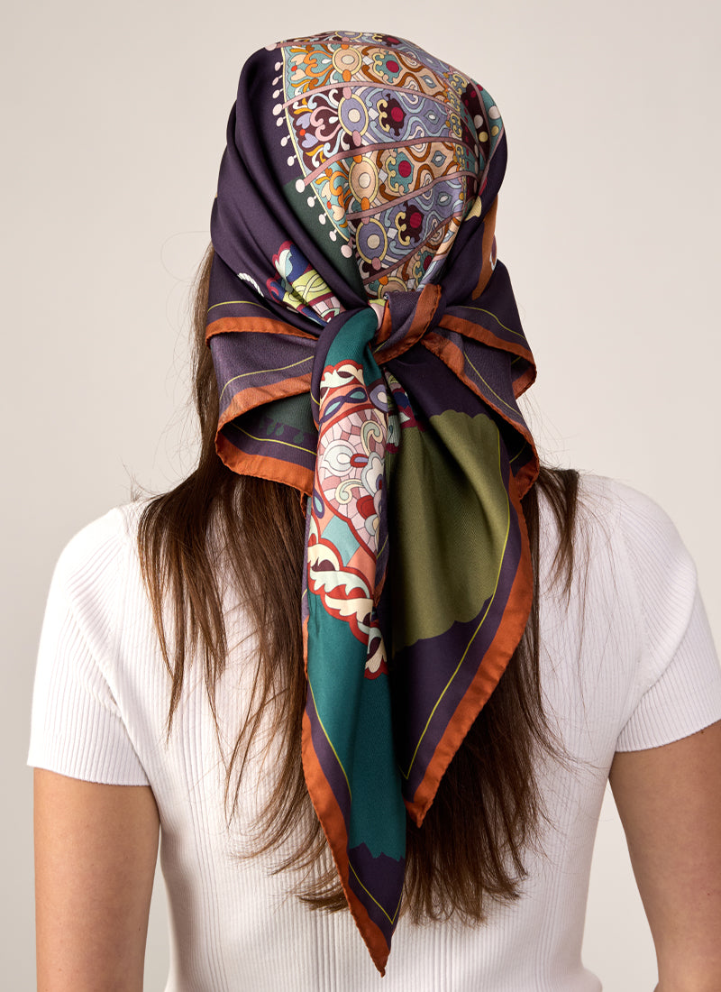 Fan Silk Twill Scarf