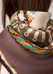 Fan Silk Twill Scarf