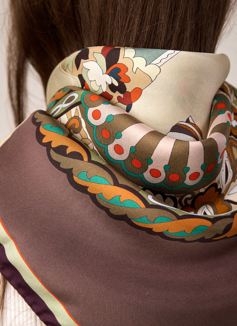 Fan Silk Twill Scarf
