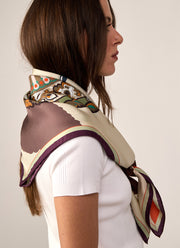 Fan Silk Twill Scarf