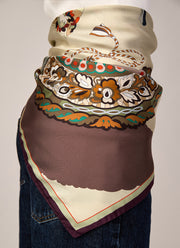 Fan Silk Twill Scarf