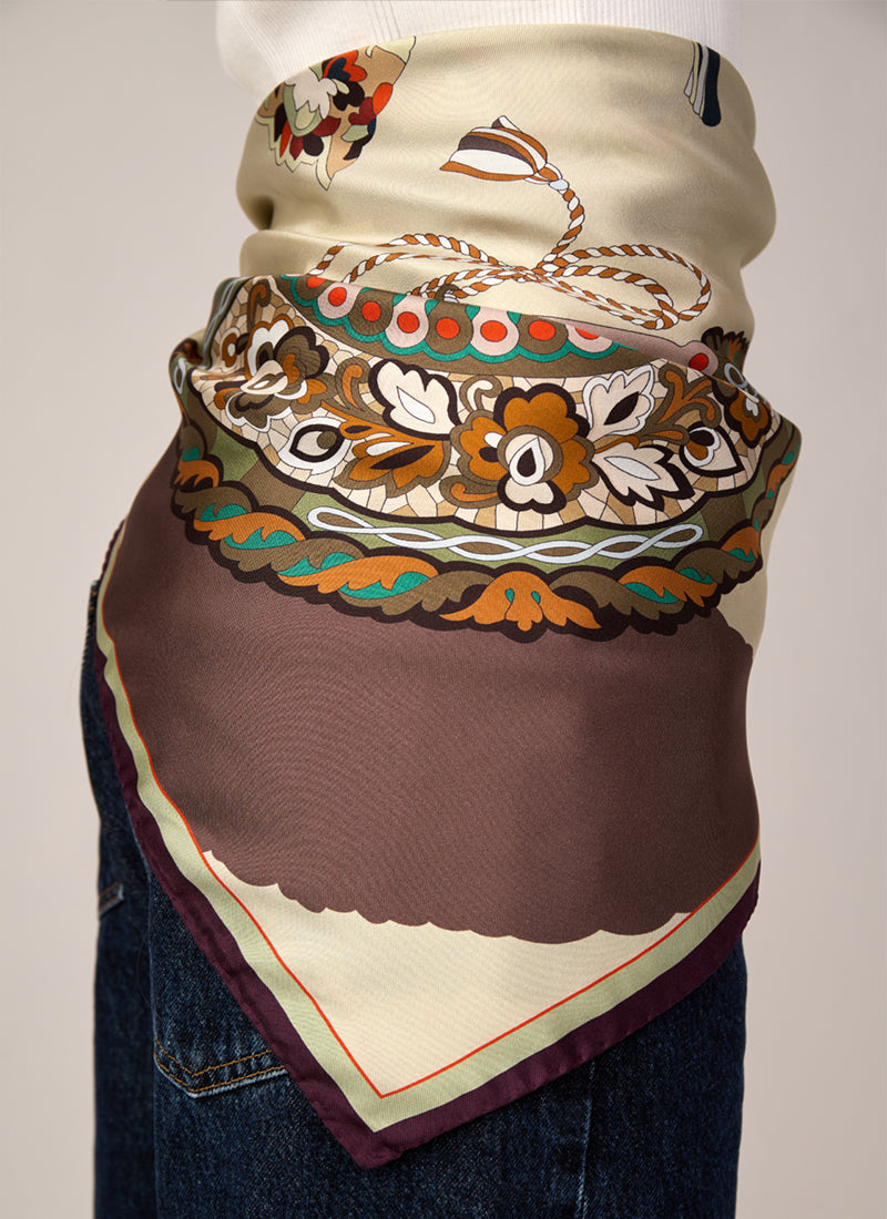 Fan Silk Twill Scarf