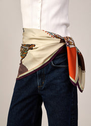 Fan Silk Twill Scarf