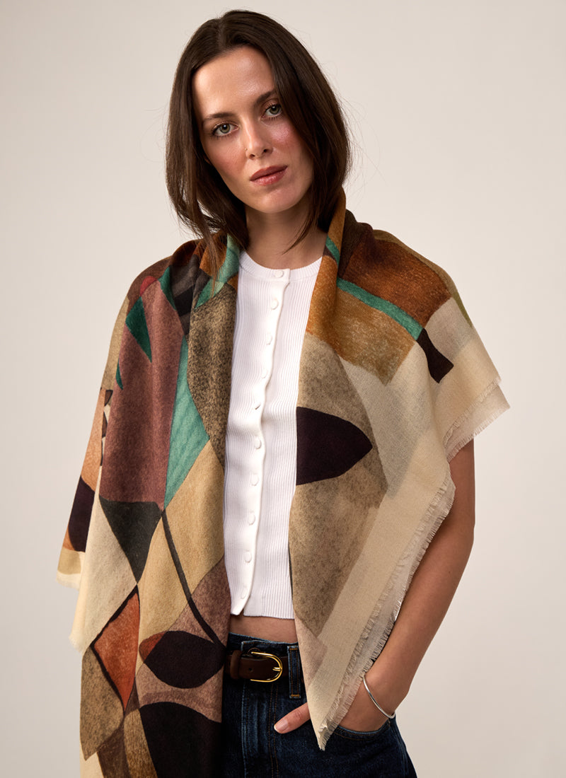 Flowers Wool Scarf