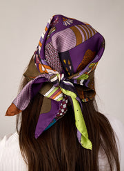 Landscape Silk Twill Scarf