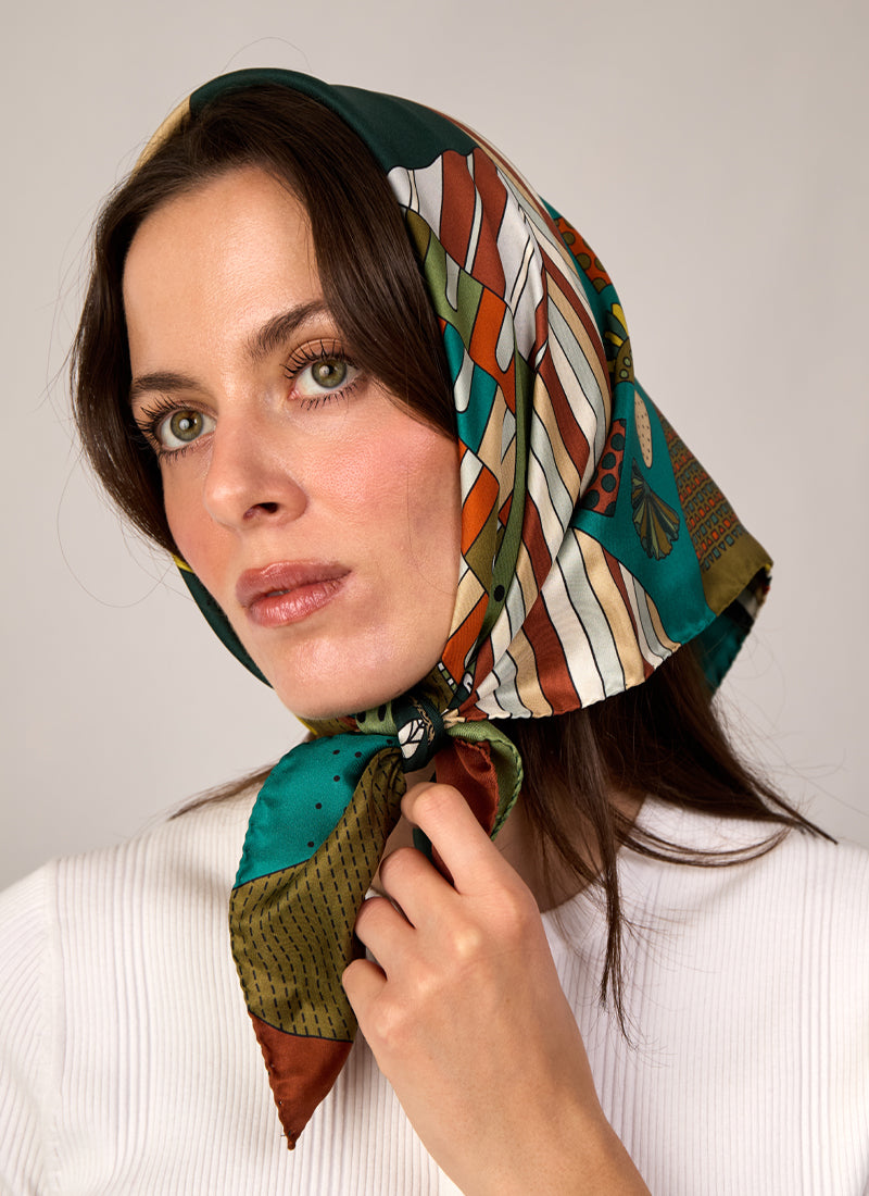 Landscape Silk Twill Scarf