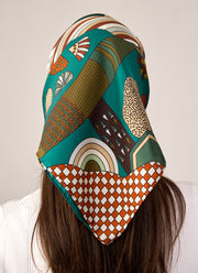 Landscape Silk Twill Scarf