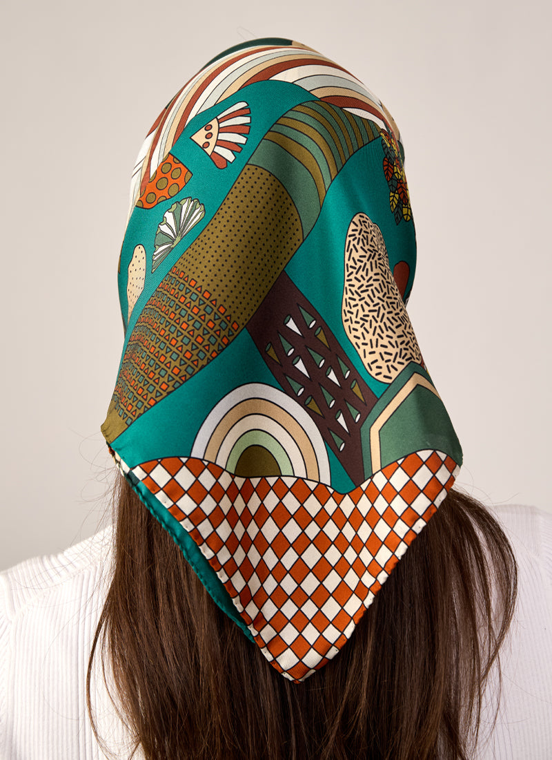 Landscape Silk Twill Scarf