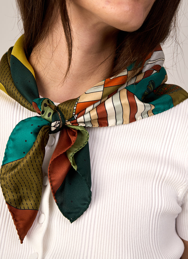 Landscape Silk Twill Scarf