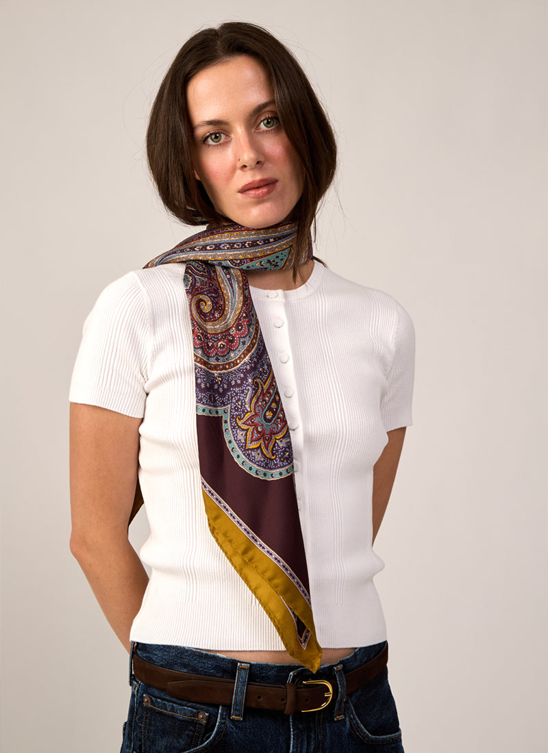 Mandela Flower Silk Twill Scarf