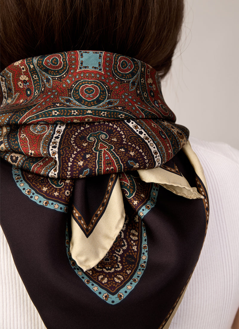 Mandela Flower Silk Twill Scarf