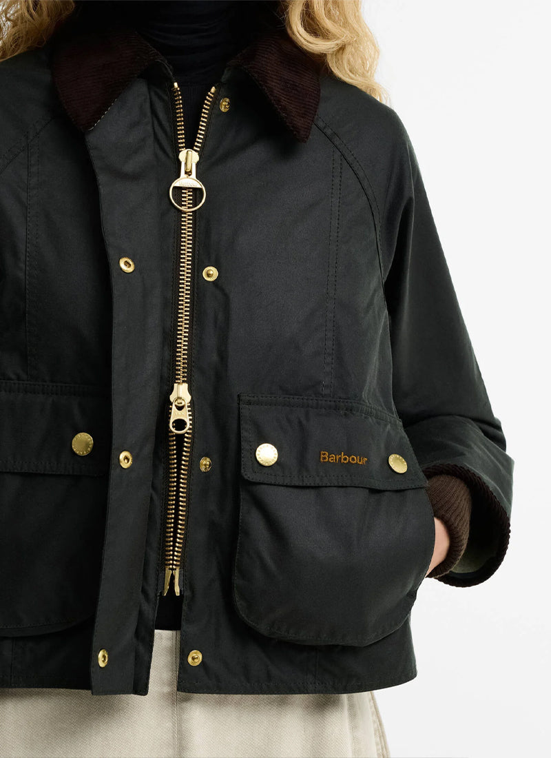 Barbour Cropped Beadnell Wax Jacket Sg
