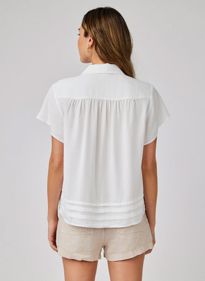 Bella Dahl Cap Sleeve Pintuck Button Down