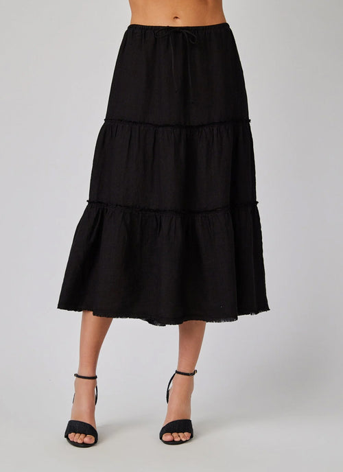 Bella Dahl Frayed Tiered Skirt