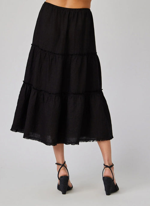 Bella Dahl Frayed Tiered Skirt