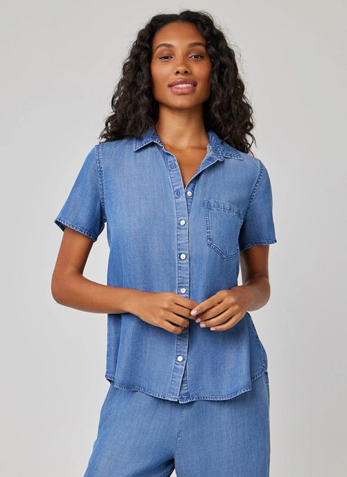 Bella Dahl Short Sleeve Pocket Button Down Shirt
