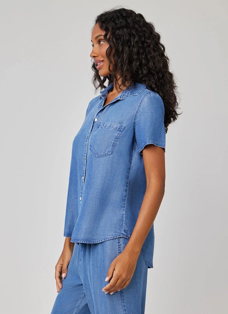 Bella Dahl Short Sleeve Pocket Button Down Shirt