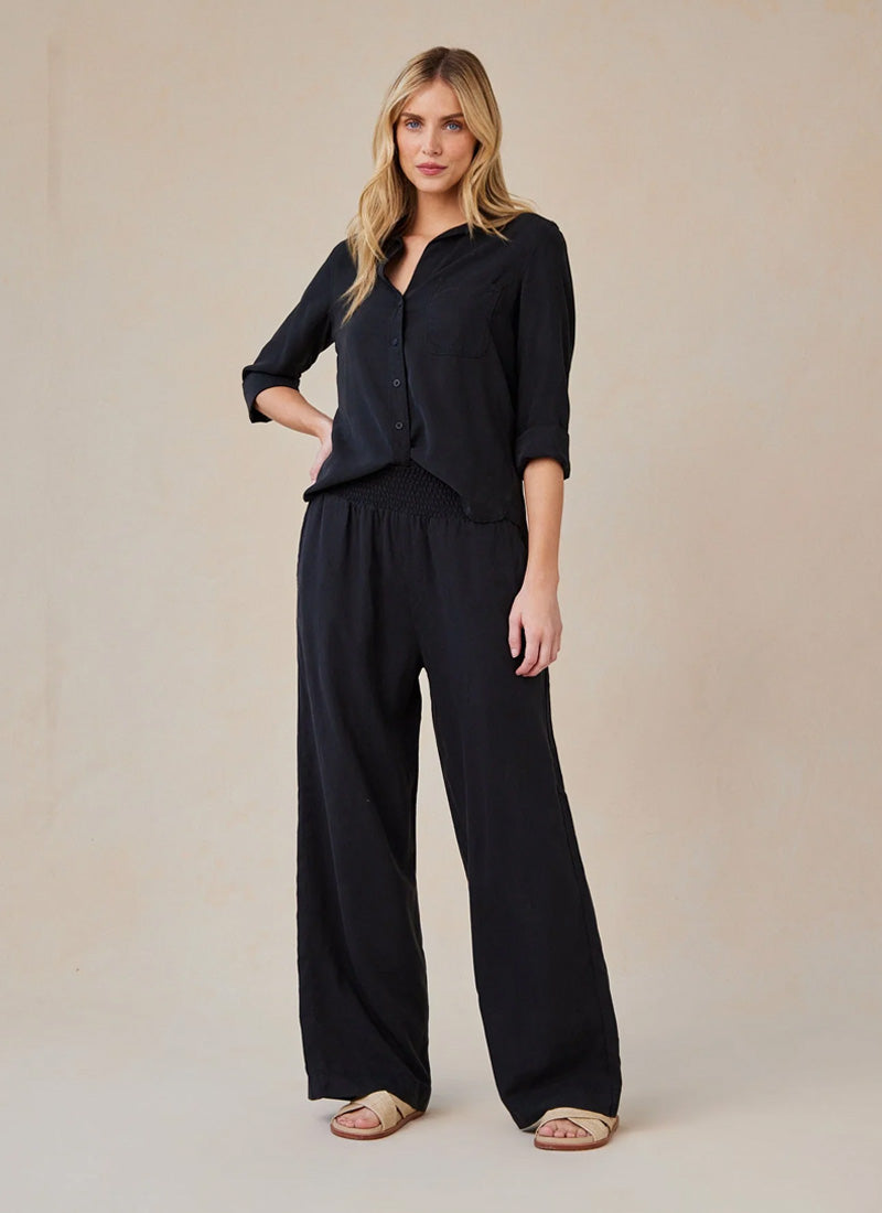 Bella Dahl Smocked Waist Wide Leg Pant