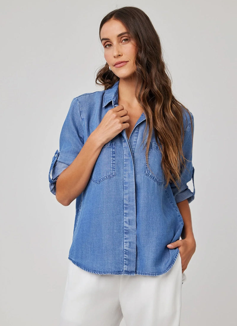 Bella Dahl Split Back Button Down Shirt