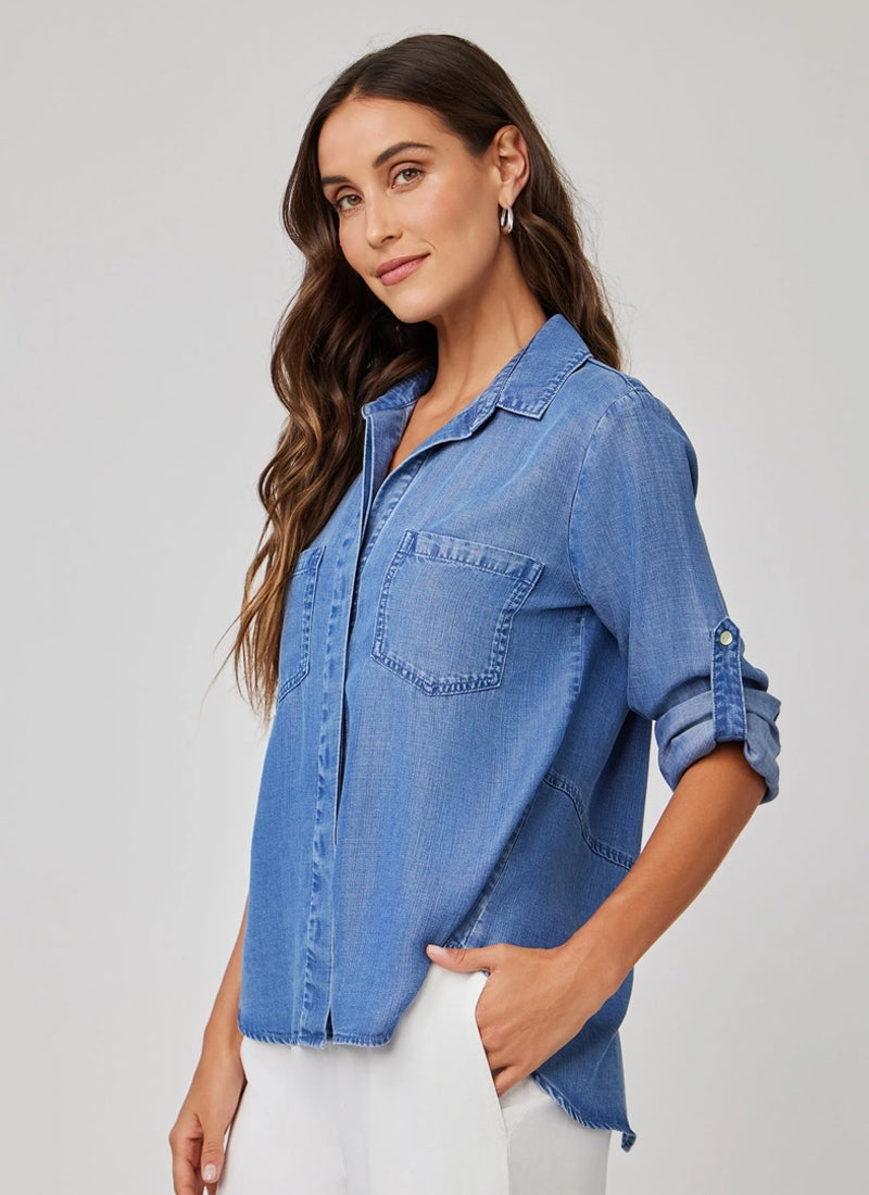 Bella Dahl Split Back Button Down Shirt