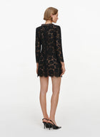  Black Lace Long Sleeve Mini Dress by Self Portrait at Andrews 