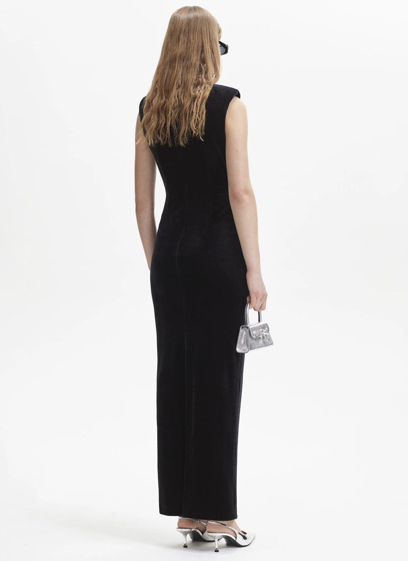 Self-Portrait Velvet Cut-Out Maxi Dress