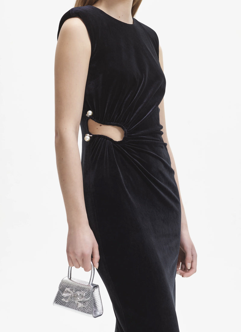 Self-Portrait Velvet Cut-Out Maxi Dress