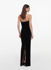  Black Velvet Maxi Dress by Self Portrait at Andrews 