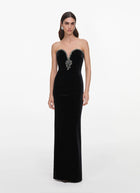  Black Velvet Maxi Dress by Self Portrait at Andrews 