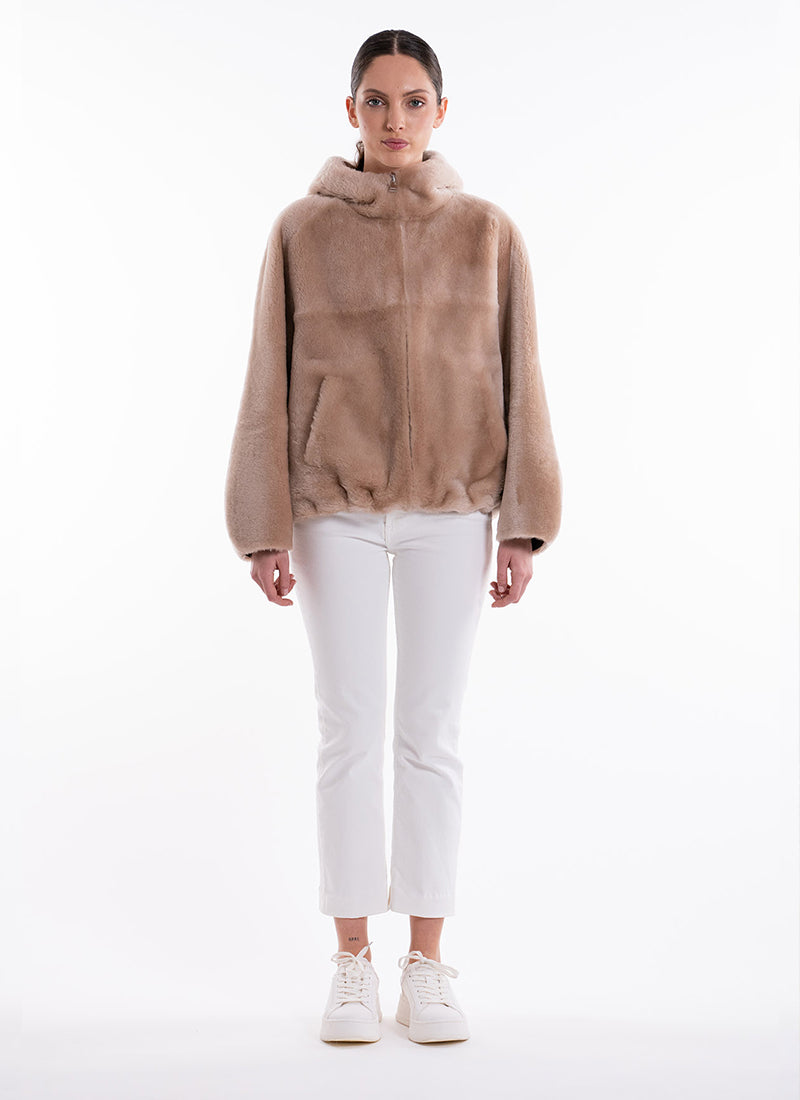 BLANCHA Straight Merino Reverse Shearling Jacket