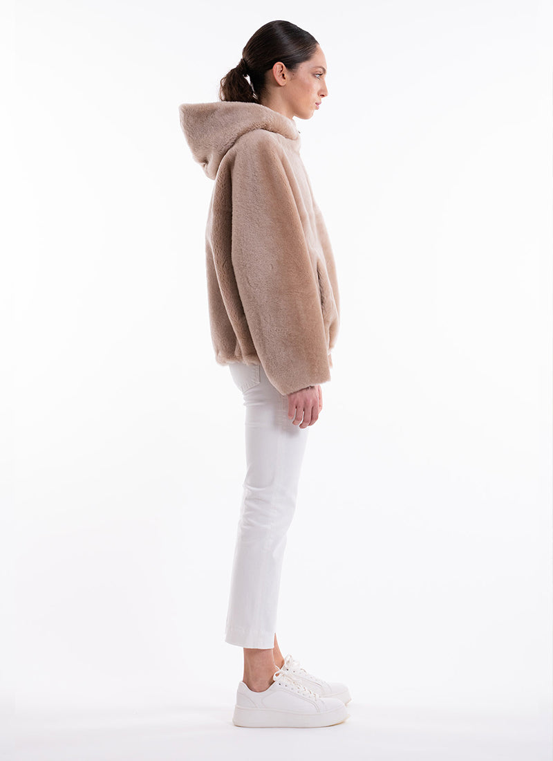 BLANCHA Straight Merino Reverse Shearling Jacket