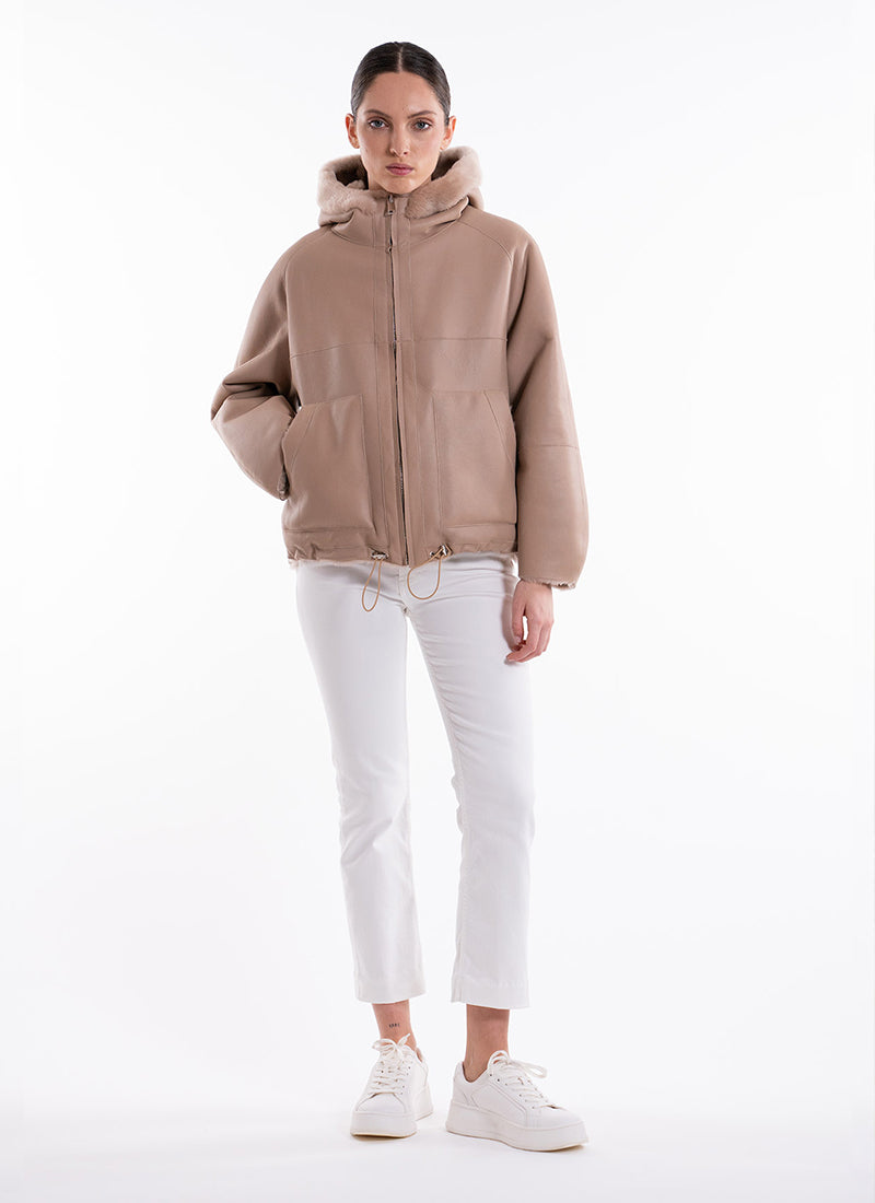 BLANCHA Straight Merino Reverse Shearling Jacket