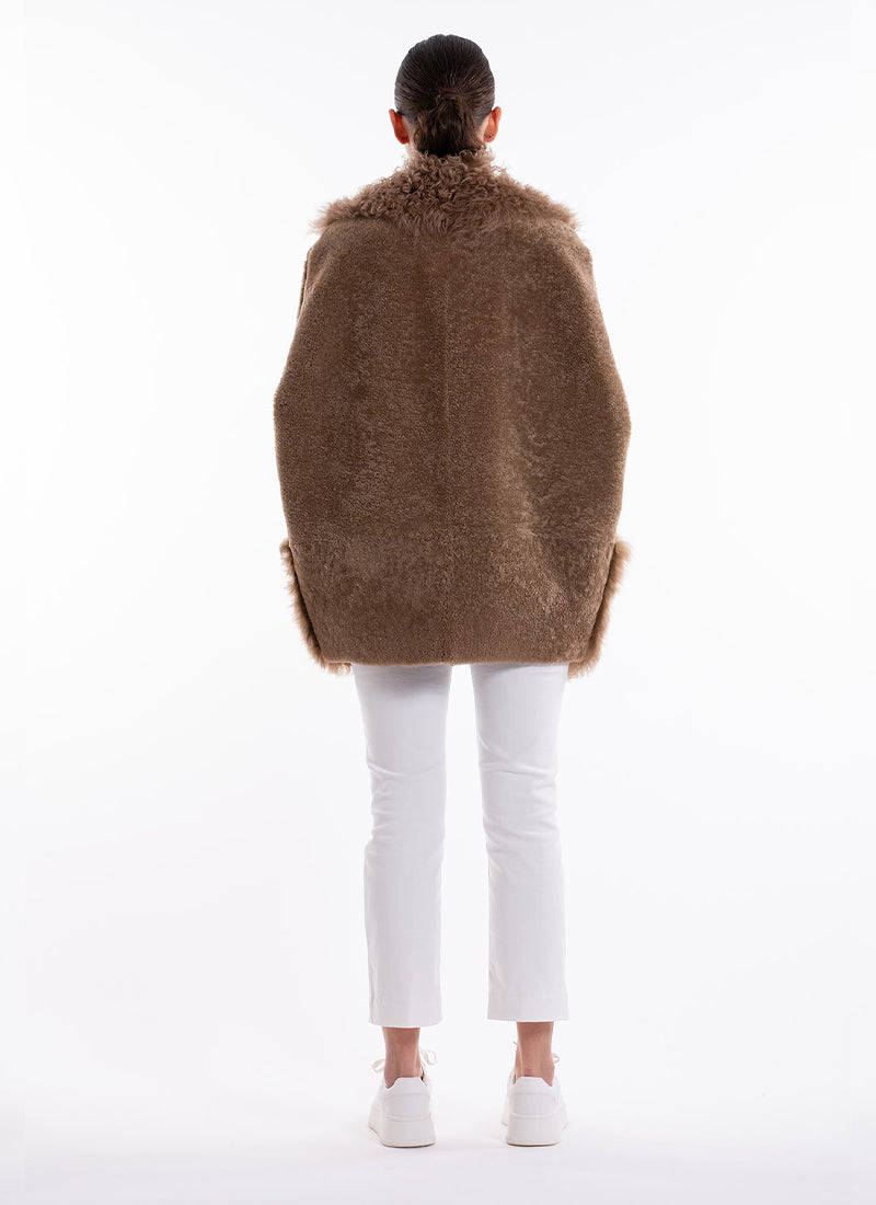 Semicurly Merino Tigrados Shearling Vest by BLANCHA at Andrews