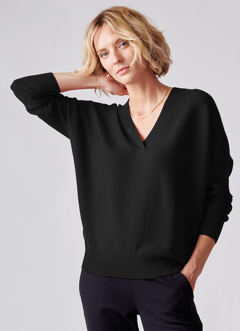 Repeat Knitted V-Neck Wool Sweater