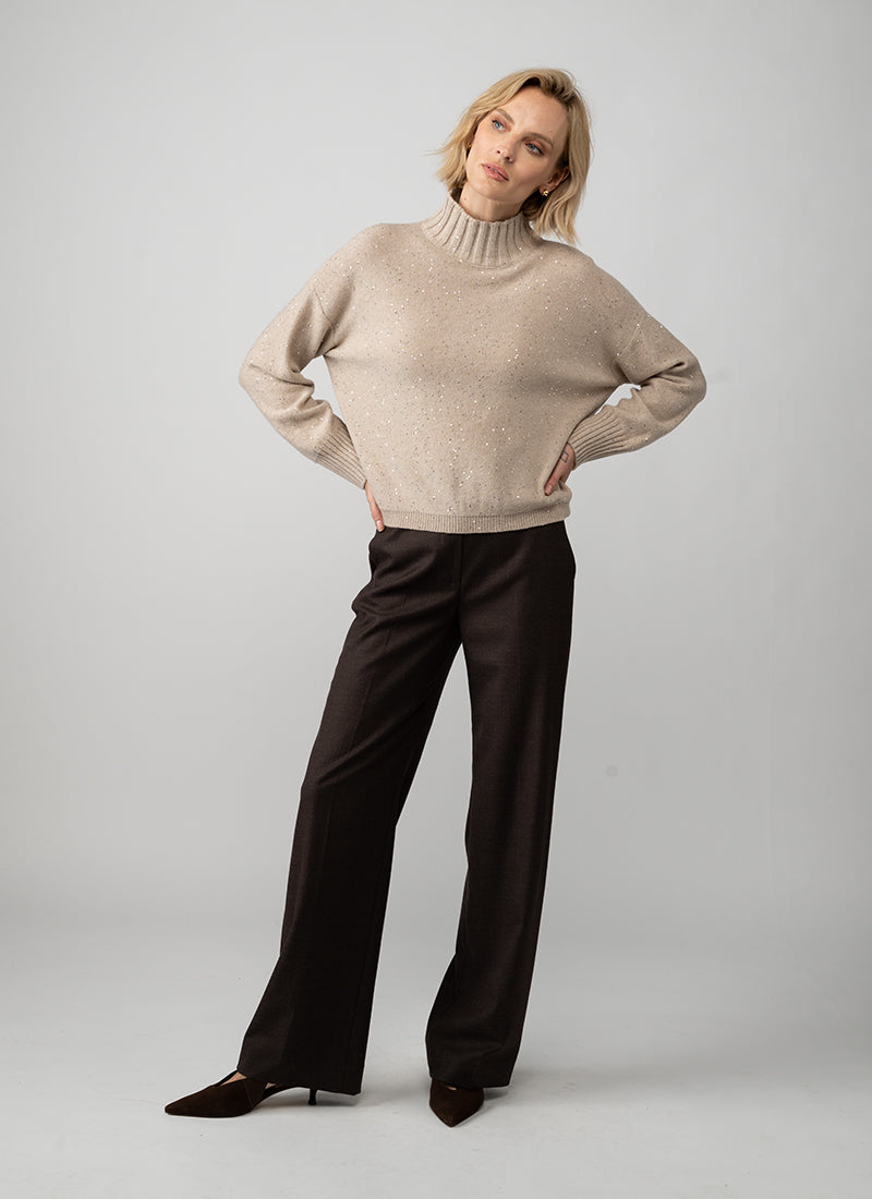 Borgogna Speckle Turtleneck