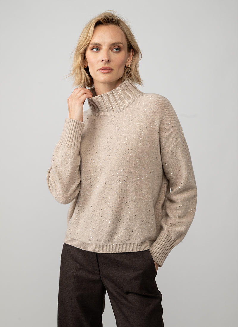 Borgogna Speckle Turtleneck