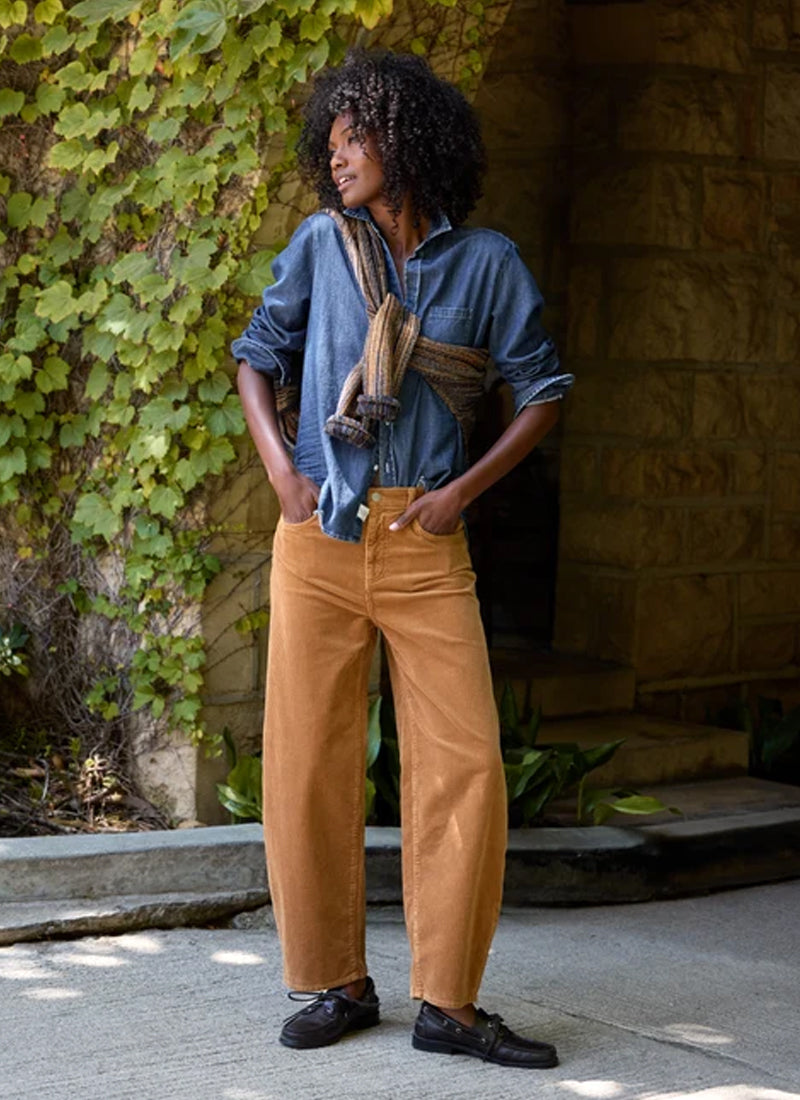 Brennan Corduroy  Barrel Leg Jeans