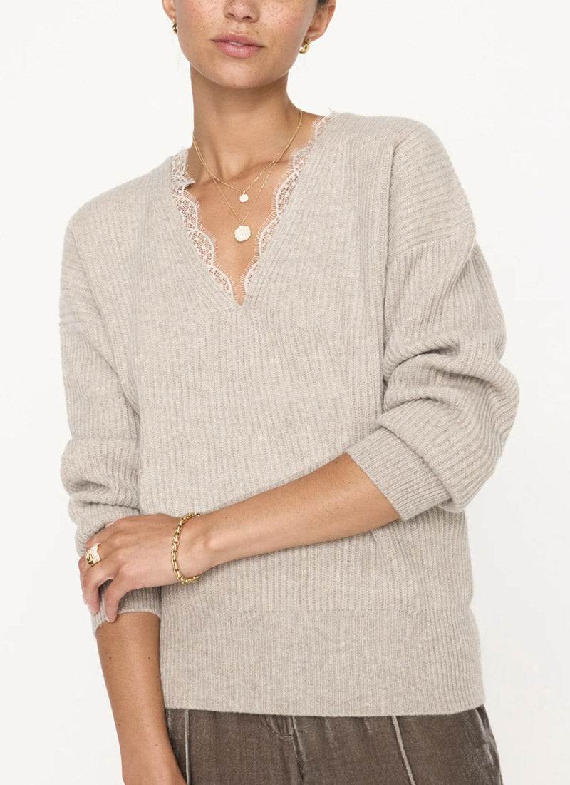 Brochu Walker Ava Lace V-Neck Sweater